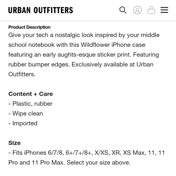 Wildflower Urban Outfitters Exclusive Sticker Book Iphone XS Max Phone Case - Picture 11 of 11